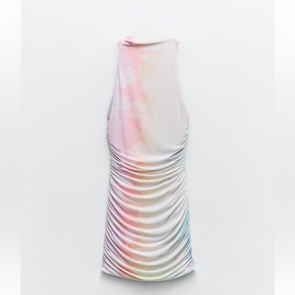 Zara short printed tulle dress